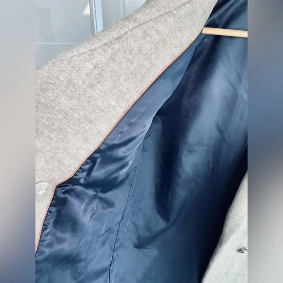 Women's Gray Wool, Double Breasted Coat - size S/M - Picture 5 of 5